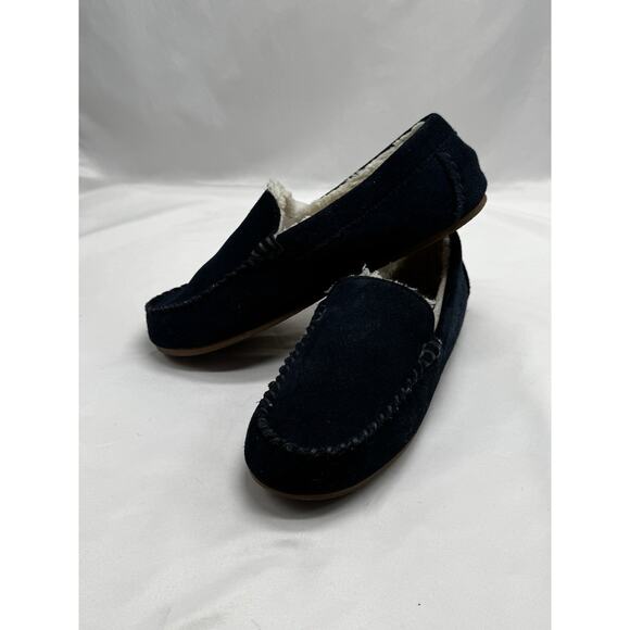 Lands End Slippers Womens 9 Moccasin Blue Slip On Comfort Casual Round Toe Flats - Picture 1 of 11